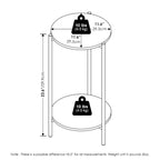 Mesa auxiliar redonda de 2 niveles con patas de metal – Negro / Blanco / Blanco y negro, para 1 persona