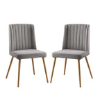 Juego de comedor redondo de 5 piezas, beige/gris, sillas de terciopelo, 4 asientos