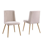 Juego de comedor redondo de 5 piezas, beige/gris, sillas de terciopelo, 4 asientos