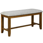 Juego de comedor de madera maciza de 6 piezas en marrón/gris/espresso, para 6 personas