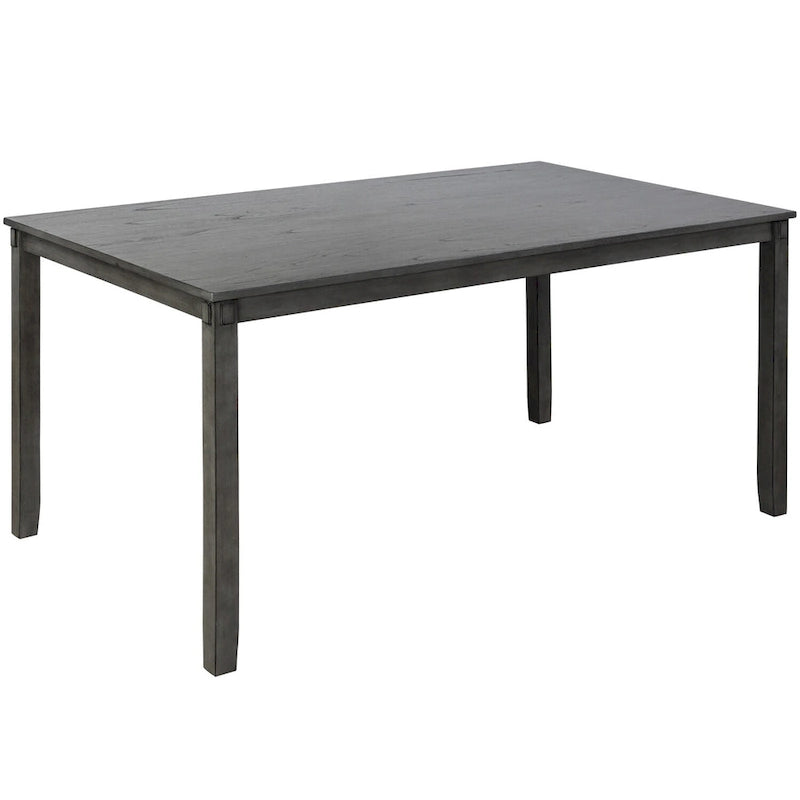 Juego de comedor de madera maciza de 6 piezas en marrón/gris/espresso, para 6 personas