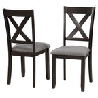 Juego de comedor de madera maciza de 6 piezas en marrón/gris/espresso, para 6 personas
