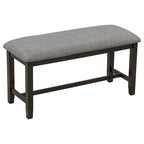 Juego de comedor de madera maciza de 6 piezas en marrón/gris/espresso, para 6 personas