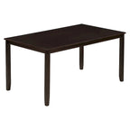 Juego de comedor de madera maciza de 6 piezas en marrón/gris/espresso, para 6 personas