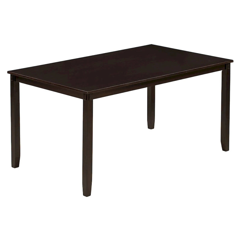 Juego de comedor de madera maciza de 6 piezas en marrón/gris/espresso, para 6 personas