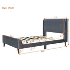 Cama de plataforma tapizada en terciopelo beige/gris/rosa, tamaño matrimonial, para 2 personas