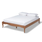 Base de cama con plataforma de estilo provincial francés en fresno nogal - Matrimonial / Queen / King