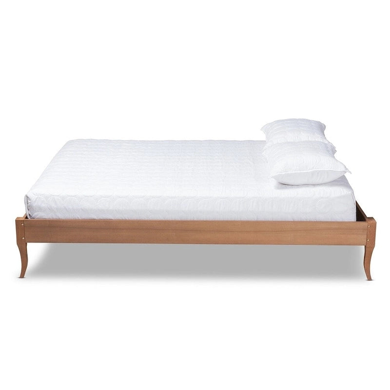 Base de cama con plataforma de estilo provincial francés en fresno nogal - Matrimonial / Queen / King