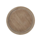 Mesa auxiliar redonda estilo campestre francés en natural/natural + blanco envejecido
