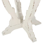 Mesa auxiliar redonda estilo campestre francés en natural/natural + blanco envejecido