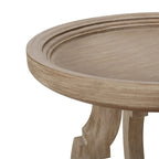 Mesa auxiliar redonda estilo campestre francés en natural/natural + blanco envejecido