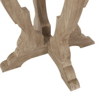 Mesa auxiliar redonda estilo campestre francés en natural/natural + blanco envejecido