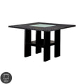 Mesa de comedor alta cuadrada LED negra, 4 asientos (137,16 cm × 137,16 cm)