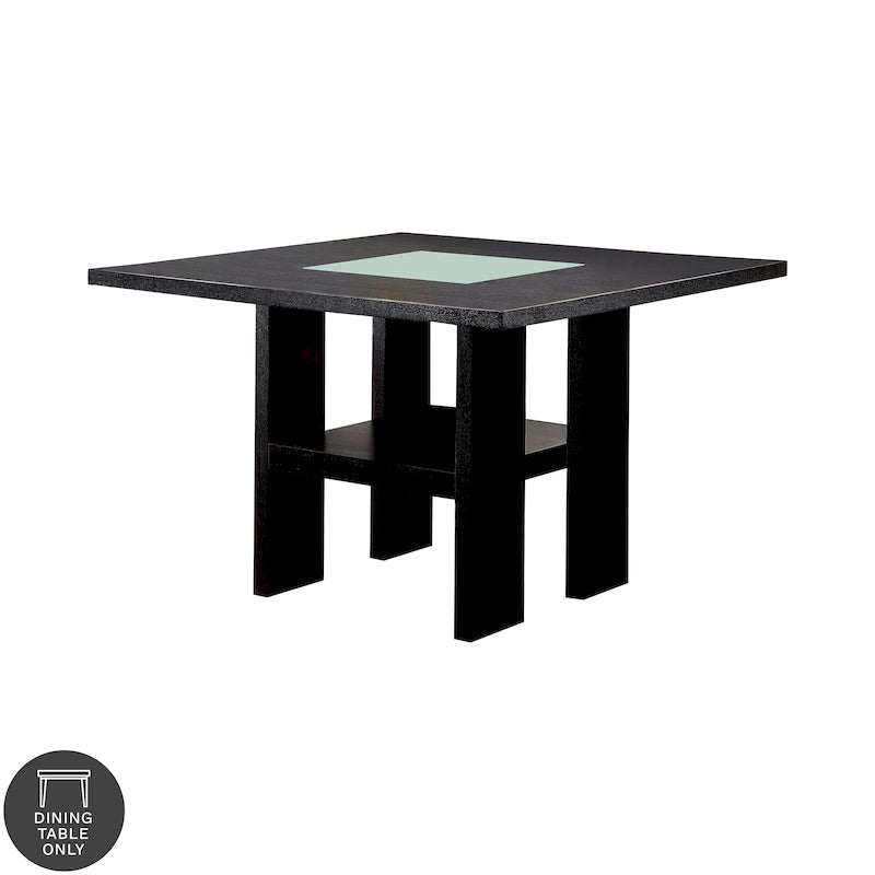 Mesa de comedor alta cuadrada LED negra, 4 asientos (137,16 cm × 137,16 cm)