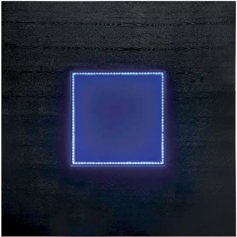 Mesa de comedor alta cuadrada LED negra, 4 asientos (137,16 cm × 137,16 cm)