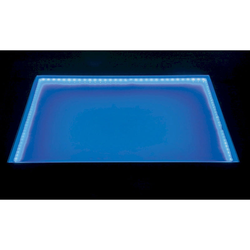 Mesa de comedor alta cuadrada LED negra, 4 asientos (137,16 cm × 137,16 cm)
