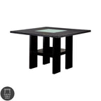 Mesa de comedor alta cuadrada LED negra, 4 asientos (137,16 cm × 137,16 cm)