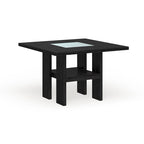 Mesa de comedor alta cuadrada LED negra, 4 asientos (137,16 cm × 137,16 cm)