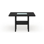 Mesa de comedor alta cuadrada LED negra, 4 asientos (137,16 cm × 137,16 cm)
