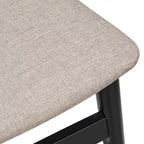 Sillas de Comedor Negras y Ratán Natural, Estilo Mid-Century, Juego de 2