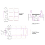 Mesa de comedor extensible de mármol gris, capacidad para 6-10 personas, base de acero negro