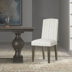 HomePop Classic Parsons Dining Chair - Dove Grey Stripe (Set of 2)