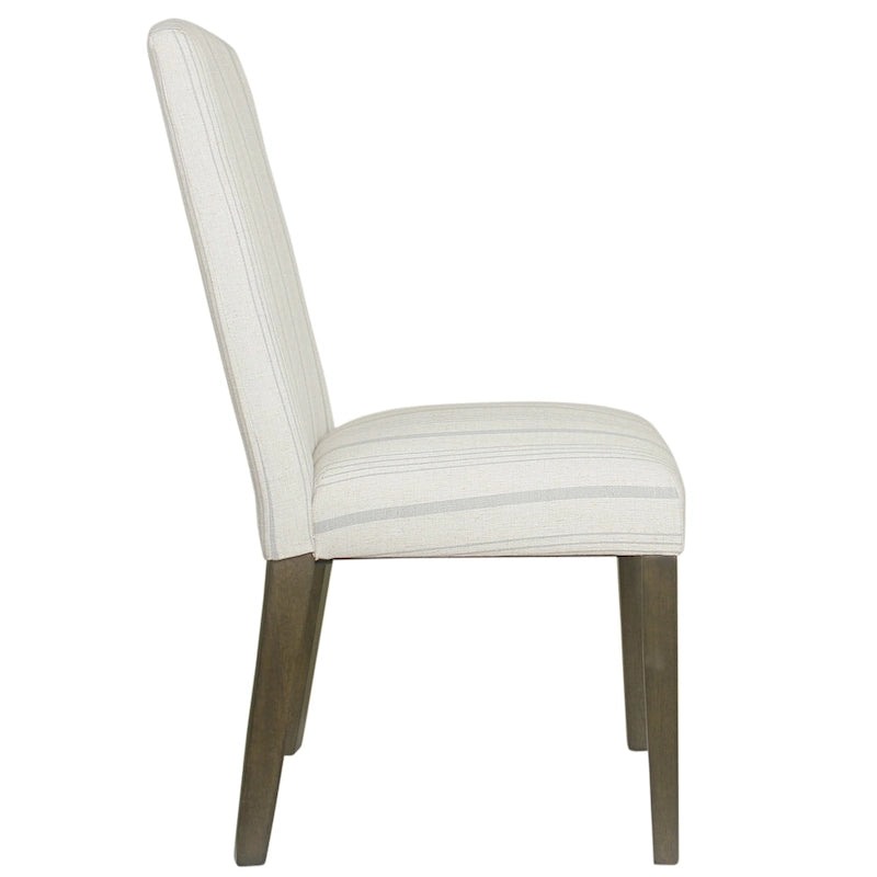 Sillas de comedor Parsons a rayas grises, juego de 2