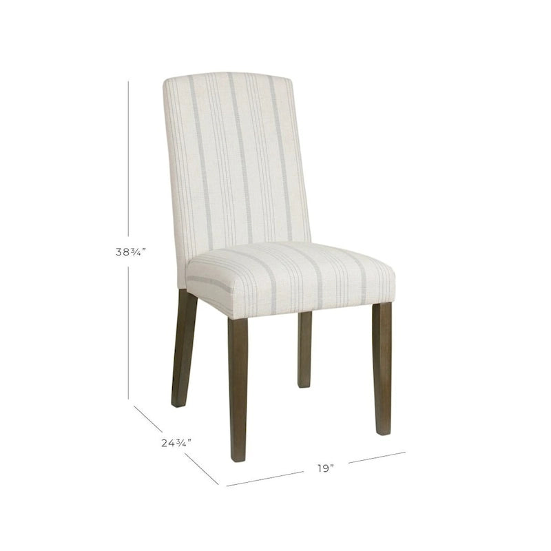 Sillas de comedor Parsons a rayas grises, juego de 2