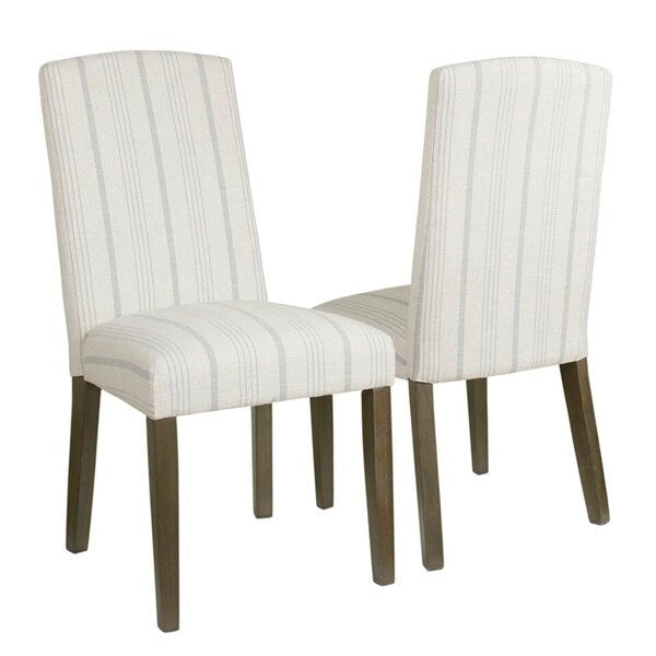 Sillas de comedor Parsons a rayas grises, juego de 2