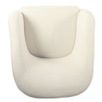Sillón Individual Acentual de Borreguito Color Crema con Patas de Madera