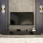 Mueble de TV extensible blanco/negro, para televisores de hasta 100", opción de 2 colores