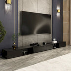 Mueble de TV extensible blanco/negro, para televisores de hasta 100", opción de 2 colores