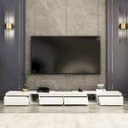 Mueble de TV extensible blanco/negro, para televisores de hasta 100", opción de 2 colores