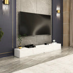 Mueble de TV extensible blanco/negro, para televisores de hasta 100", opción de 2 colores
