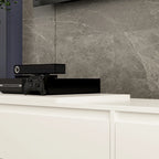 Mueble de TV extensible blanco/negro, para televisores de hasta 100", opción de 2 colores