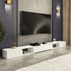 Mueble de TV extensible blanco/negro, para televisores de hasta 100", opción de 2 colores