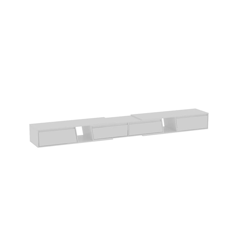 Mueble de TV extensible blanco/negro, para televisores de hasta 100", opción de 2 colores