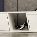 Mueble de TV extensible blanco/negro, para televisores de hasta 100", opción de 2 colores