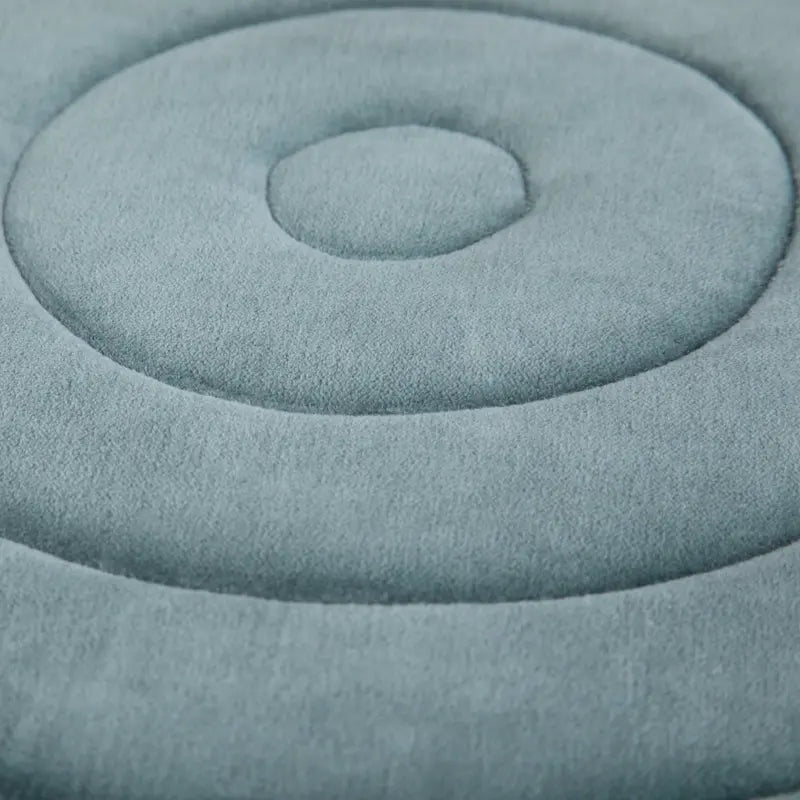 Puf otomano redondo de terciopelo — Terciopelo turquesa/gris/azul, 1 asiento