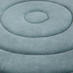 Puf otomano redondo de terciopelo — Terciopelo turquesa/gris/azul, 1 asiento
