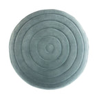 Puf otomano redondo de terciopelo — Terciopelo turquesa/gris/azul, 1 asiento
