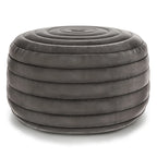 Puf otomano redondo de terciopelo — Terciopelo turquesa/gris/azul, 1 asiento