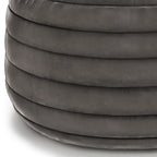Puf otomano redondo de terciopelo — Terciopelo turquesa/gris/azul, 1 asiento