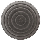 Puf otomano redondo de terciopelo — Terciopelo turquesa/gris/azul, 1 asiento