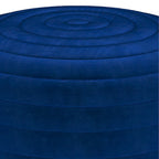 Puf otomano redondo de terciopelo — Terciopelo turquesa/gris/azul, 1 asiento