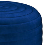 Puf otomano redondo de terciopelo — Terciopelo turquesa/gris/azul, 1 asiento
