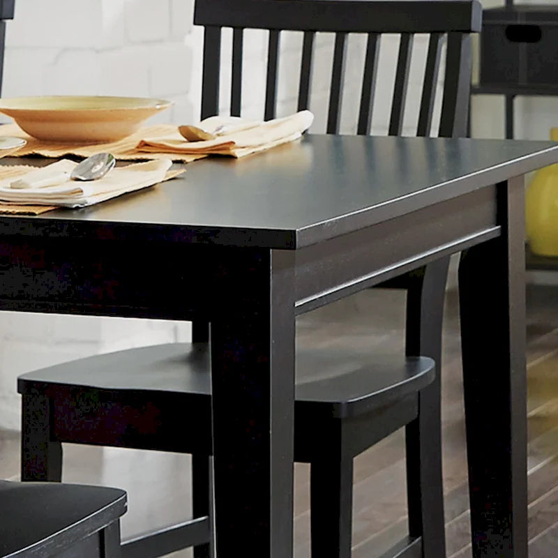 Mesa de comedor rectangular extensible marrón/negra, con capacidad para 6 personas