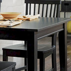 Mesa de comedor rectangular extensible marrón/negra, con capacidad para 6 personas