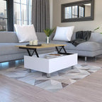 Mesa de centro elevable blanca/marrón/negra/nogal/espresso con almacenamiento oculto, 4 patas, 1 persona