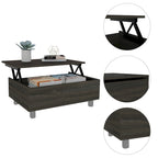 Mesa de centro elevable blanca/marrón/negra/nogal/espresso con almacenamiento oculto, 4 patas, 1 persona